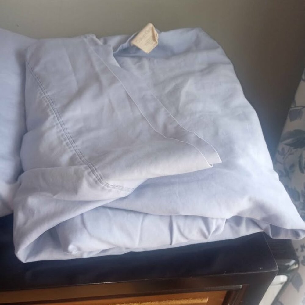 Calvin Klein Light Blue King Size 4-Piece Cotton Sheet Set